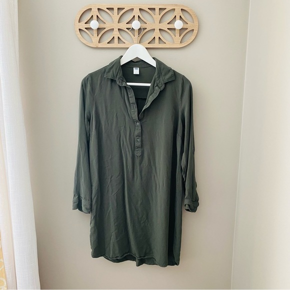 Old Navy Long Sleeve Pullover Dress Green Sz Medium - Picture 1 of 8